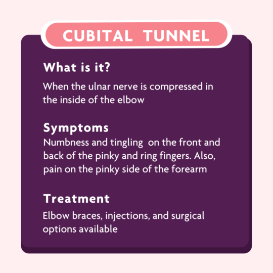 Cubital tunnel symptoms and treatments